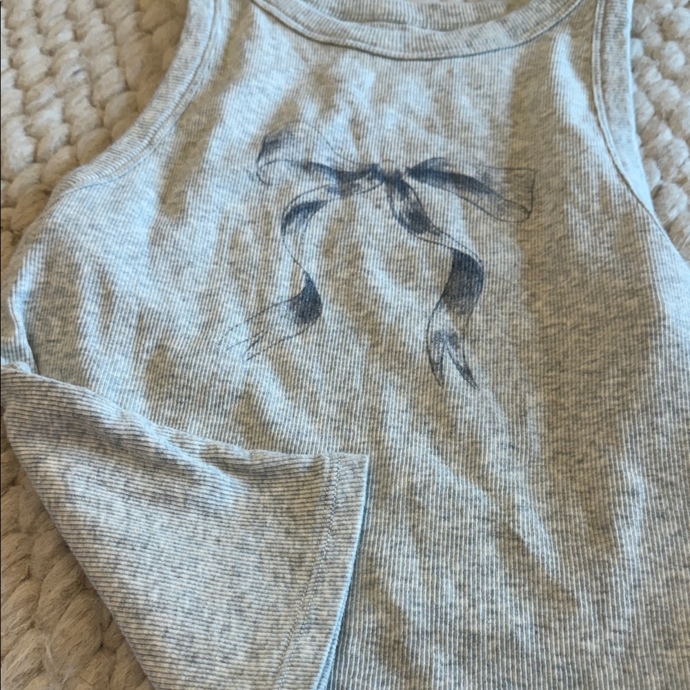 Hollister Gray Ribbed Knit Top